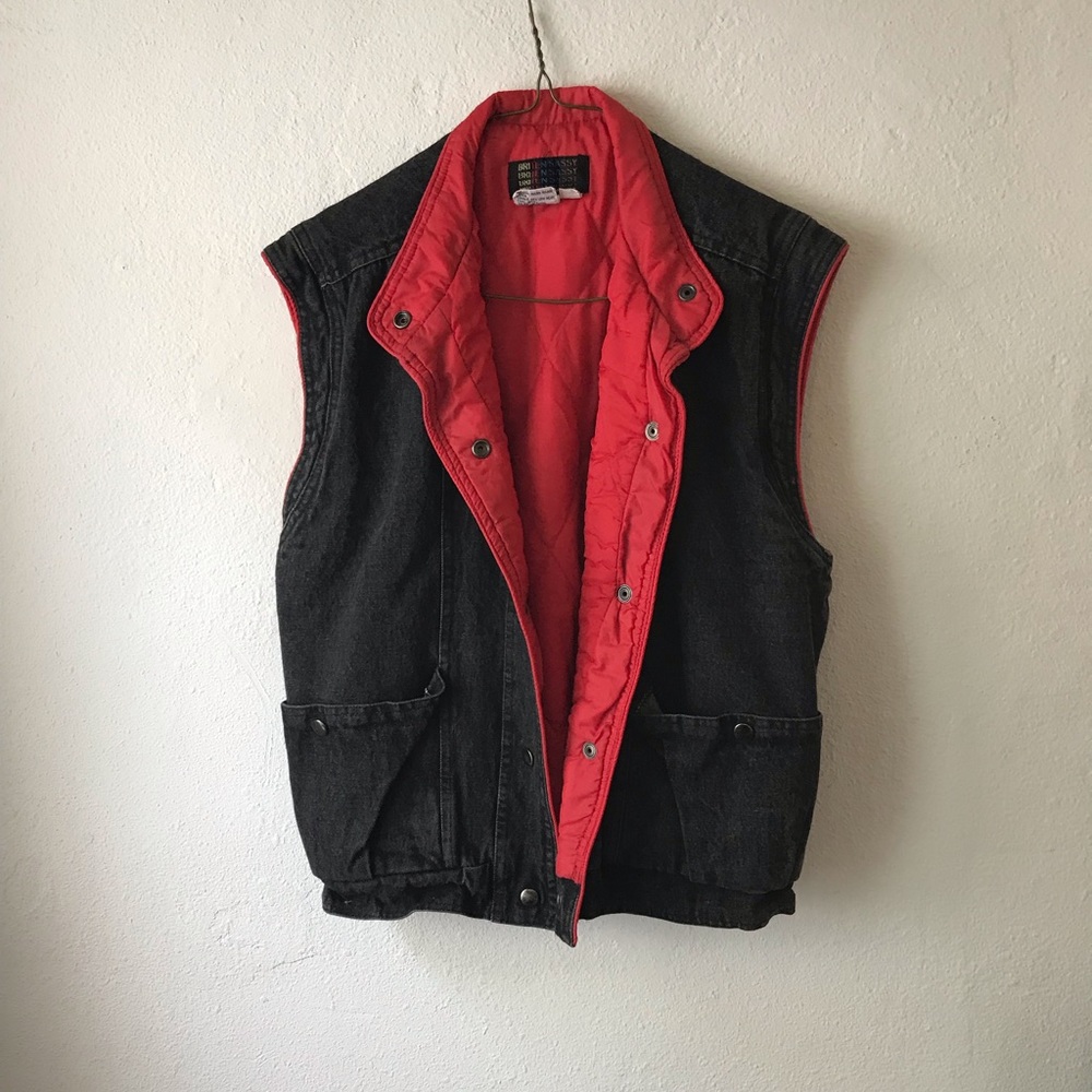 Vintage Brite N Sassy brand black denim vest